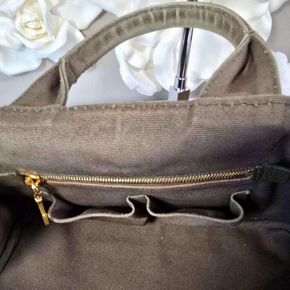 Prada Medium Canapa Canvas Tote Green - Picture 9 of 11